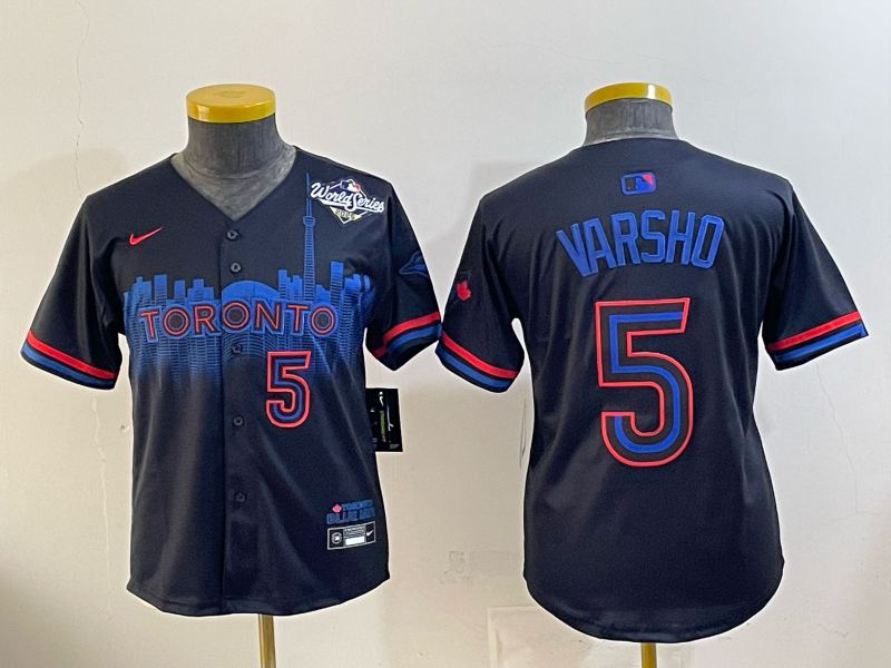 Youth 2025 Nike Toronto Blue Jays #5 Varsho Blue Game MLB Jersey 09->youth mlb jersey->Youth Jersey